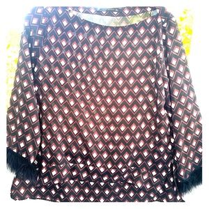 ZARA black, brown and white  blouse 🛍